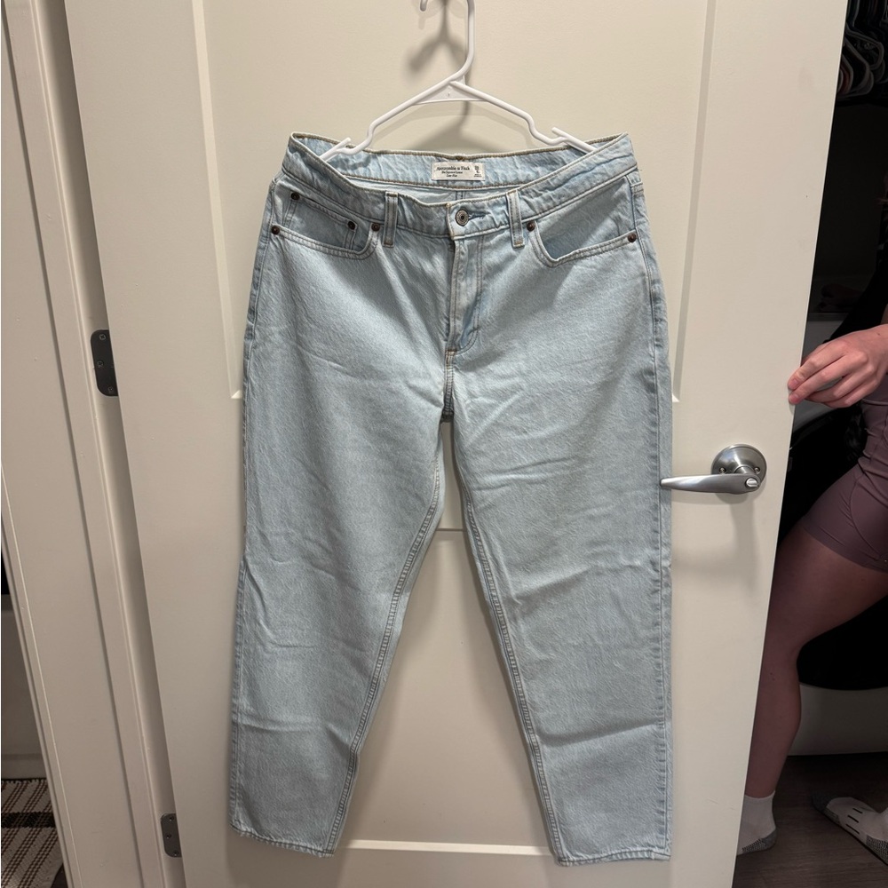 Abercrombie & Fitch Light Blue Tapered Loose Low Rise  Jeans